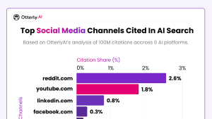 OtterlyAI Study: YouTube Ranks #2 for AI Citations