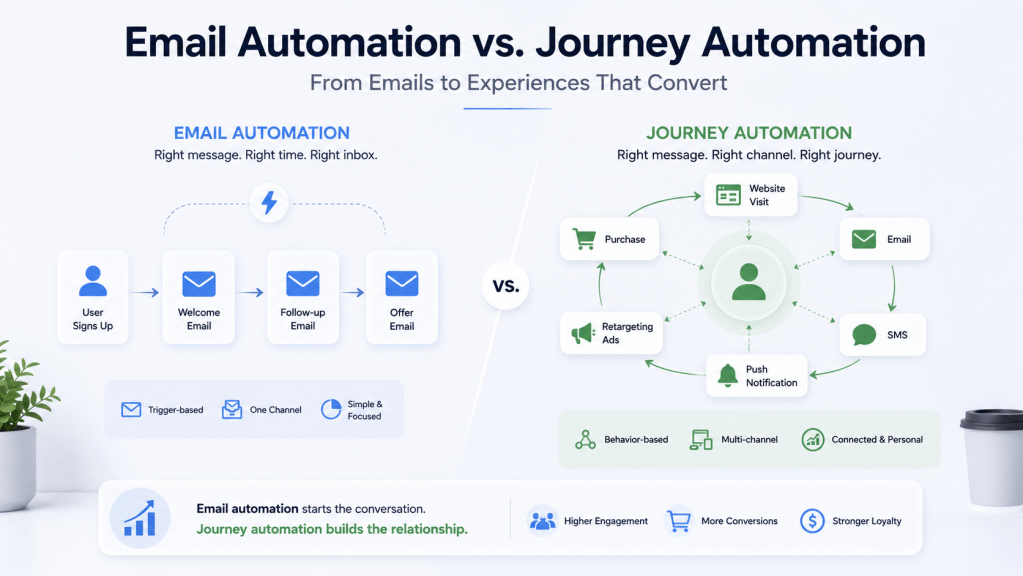 email automation vs journey automation
