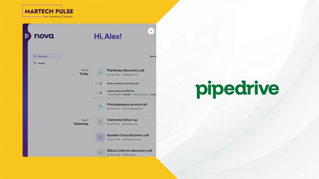 Pipedrive Launches Nova to Turn Sales Meetings Into CRM Intelligence